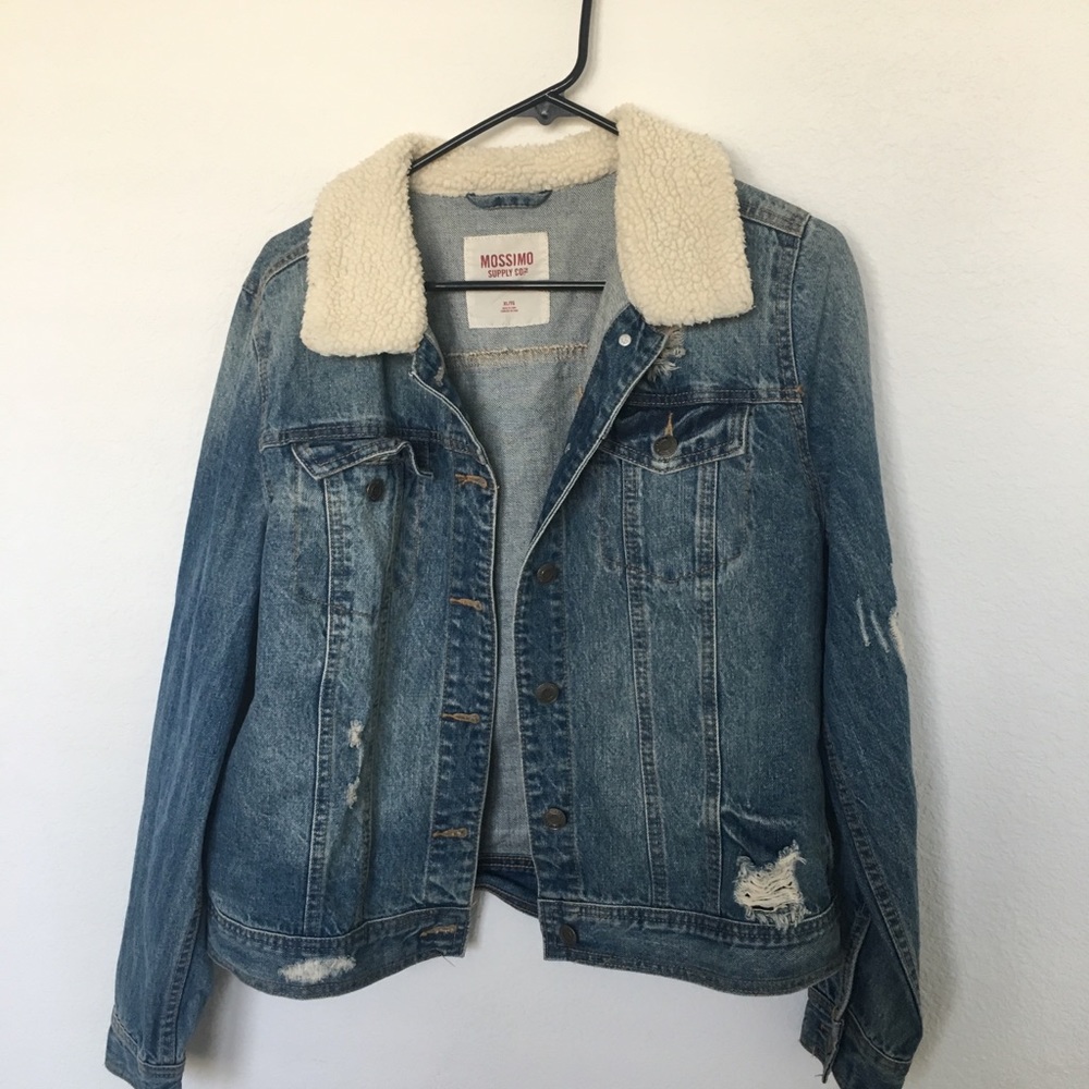 Fur collar Jean jacket